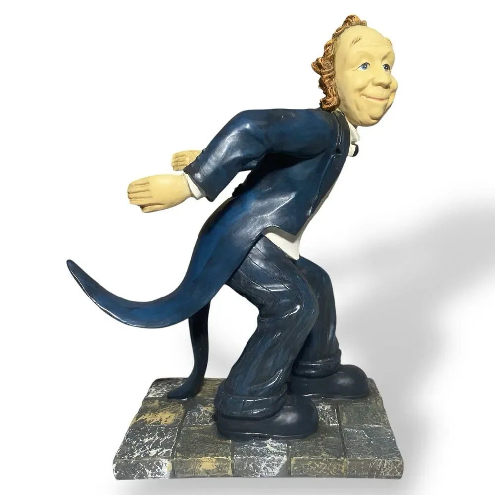 RARE Vintage Servant Waiter Figurine Wine Bottle Holder Stand Ceramic Statue